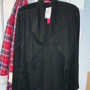 NWT CATHERINE NORDSTROM RACK womans black faux leather jacket.  Size 2X.